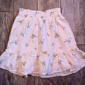 Floral White Skirt